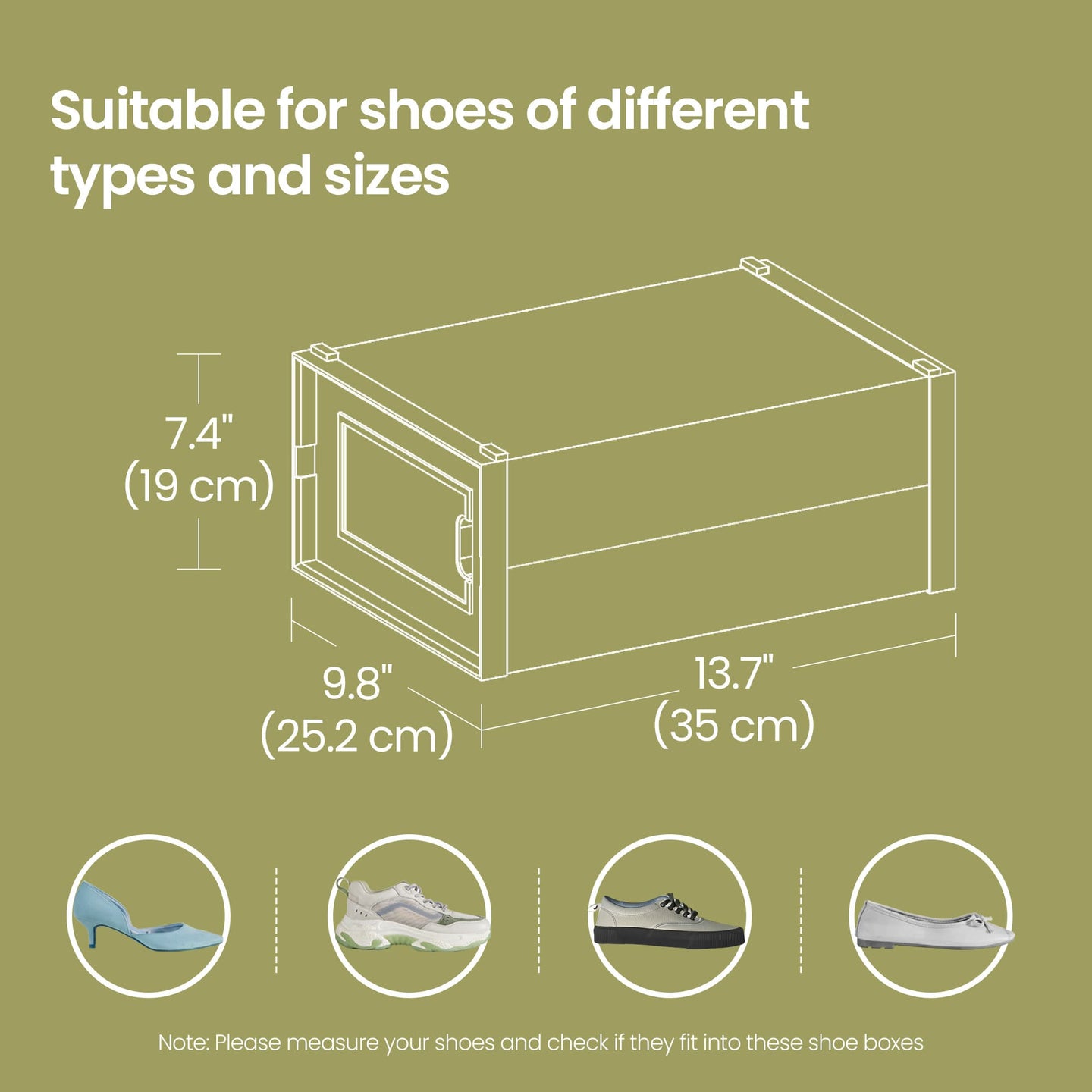 Set of 8 Sneaker Storage Boxes - Plastic - White and Transparent - Foldable and Stackable