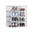 Foldable Shoe Storage Organisers - Plastic - Transparent and White - Pack of 8