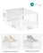 Foldable Shoe Storage Organisers - Plastic - Transparent and White - Pack of 8