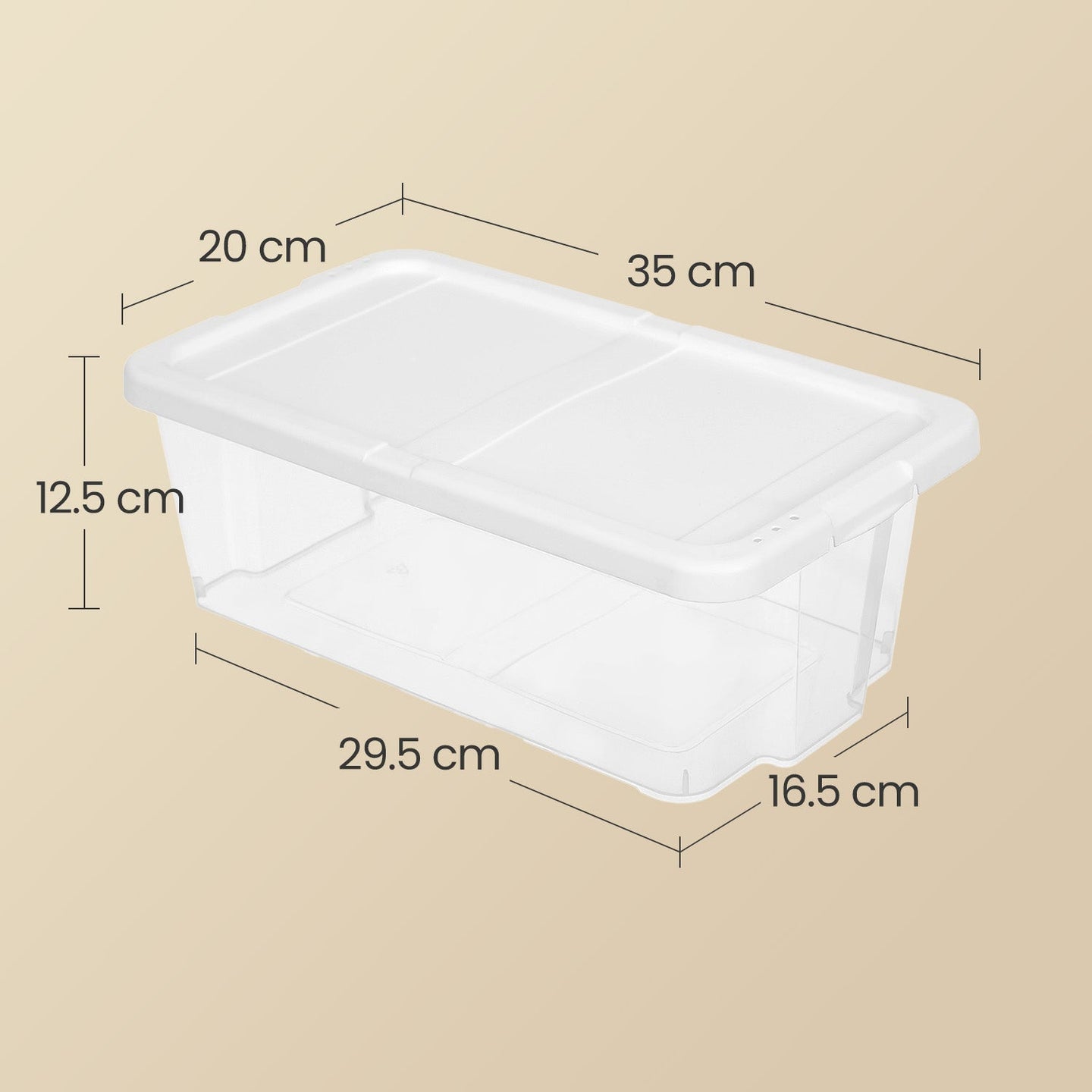 Set of 8 Shoe Storage Boxes - Clear Plastic - Stackable Design