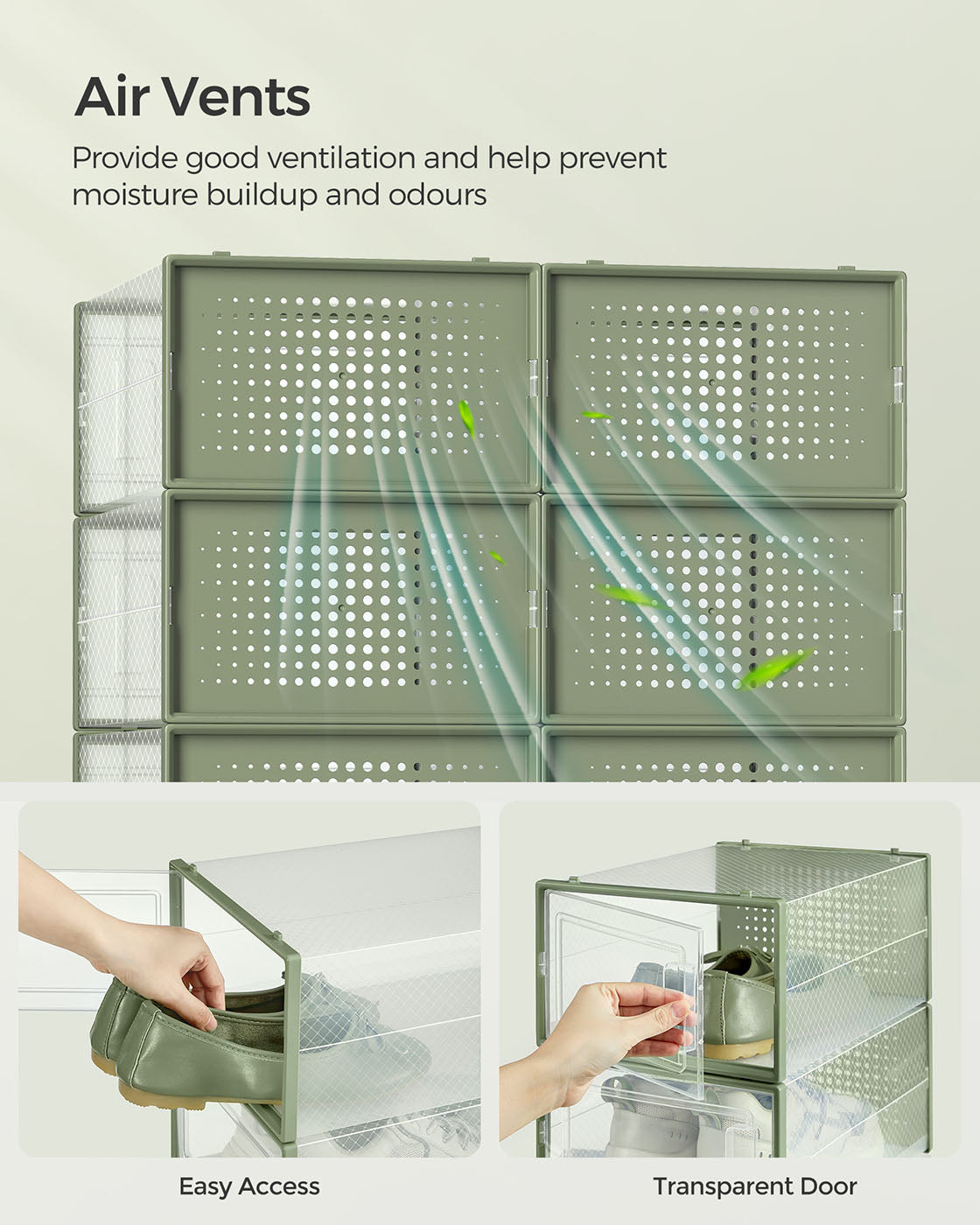 Stackable Shoe Boxes - Plastic - Transparent - 12-Pack