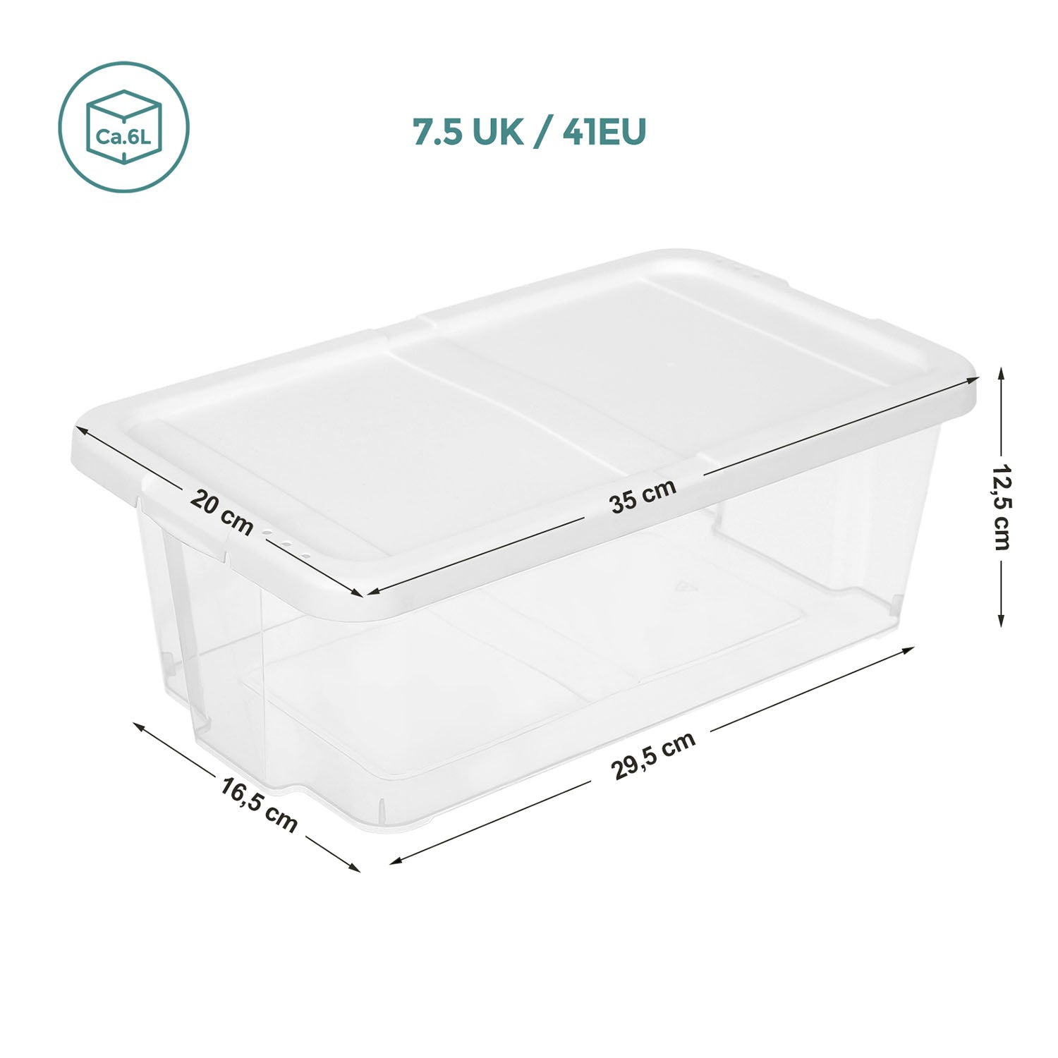 Storage Boxes - Plastic - Clear - Stackable Set of 12 with Lids