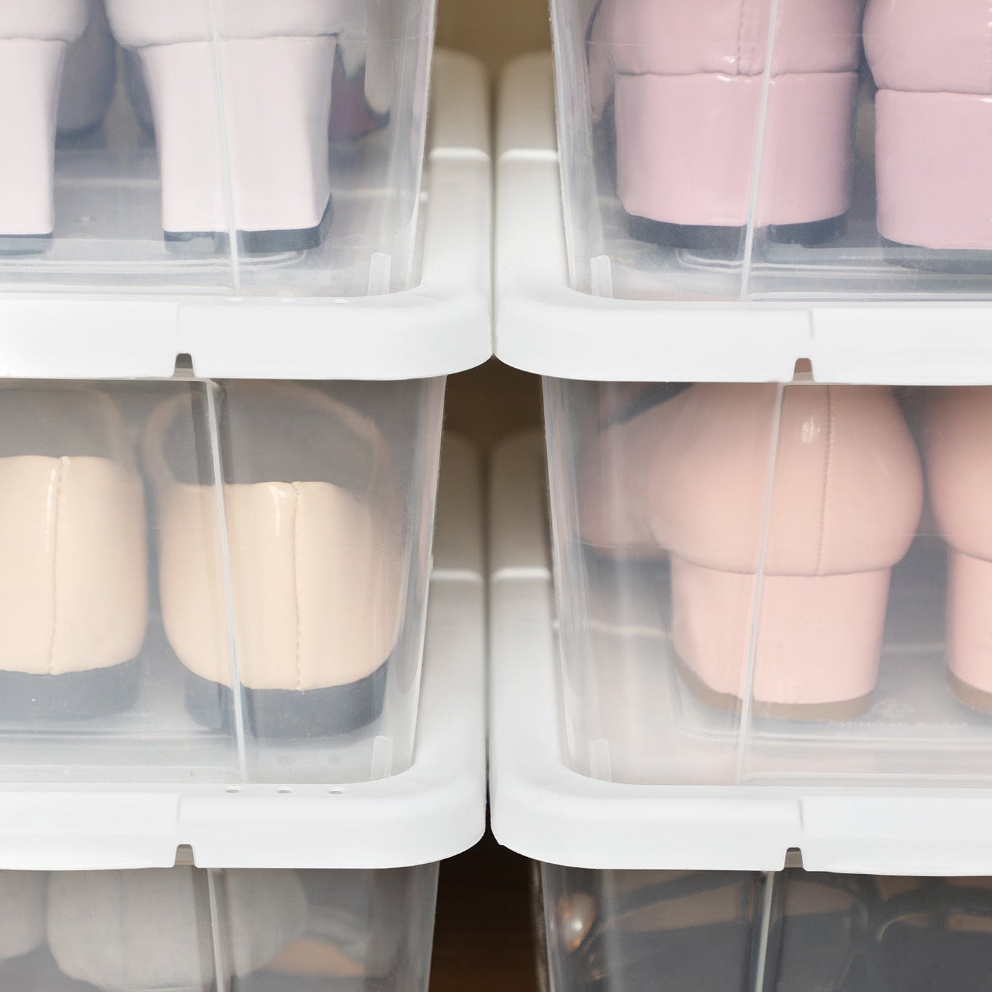 Storage Boxes - Plastic - Clear - Stackable Set of 12 with Lids