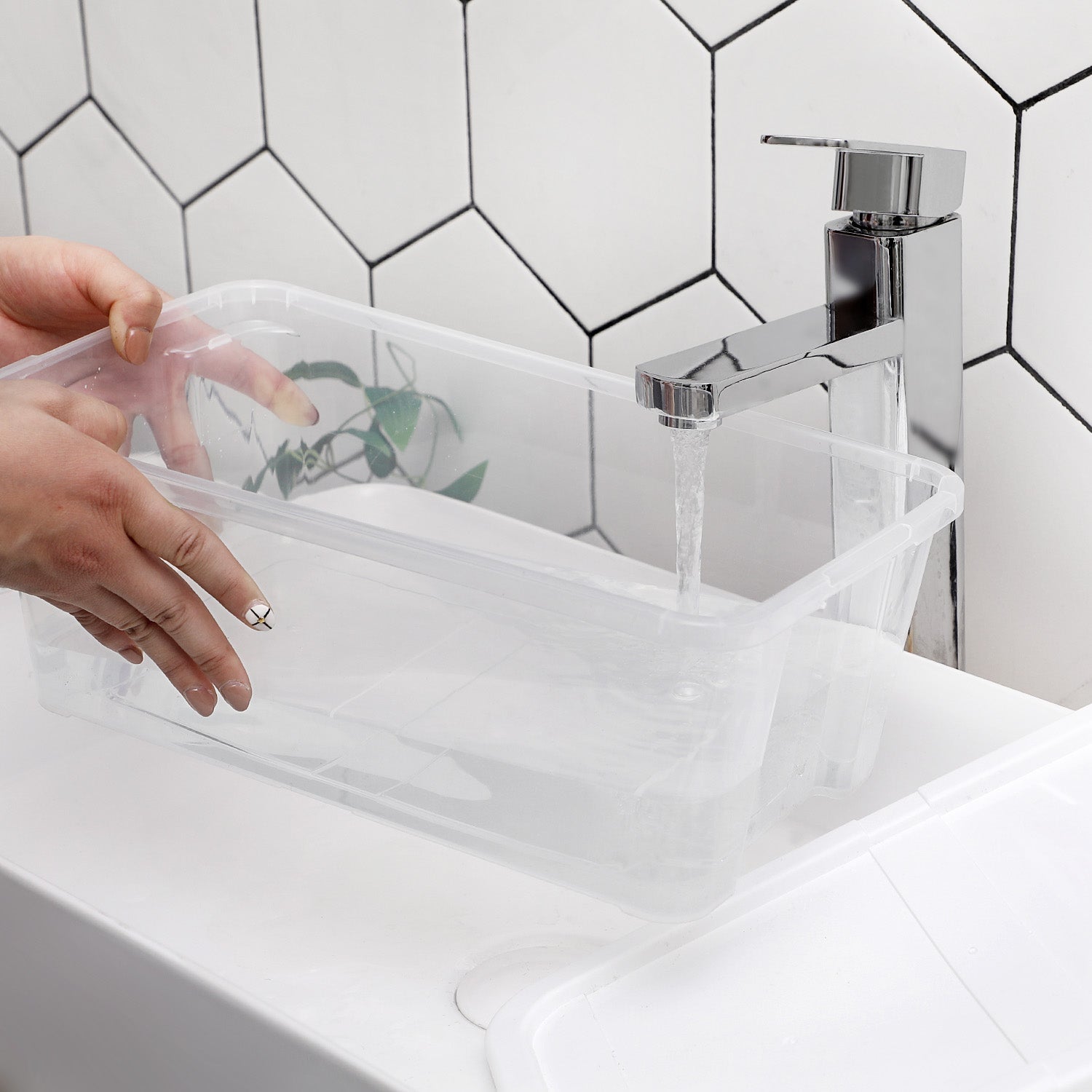 Storage Boxes - Plastic - Clear - Stackable Set of 12 with Lids