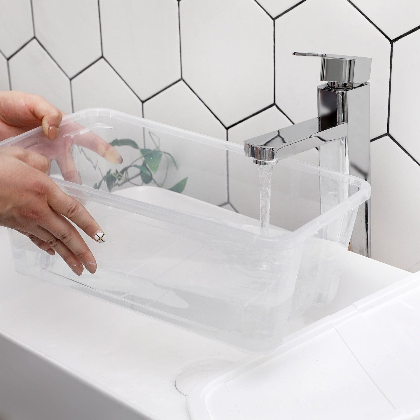 Storage Boxes - Plastic - Clear - Stackable Set of 12 with Lids