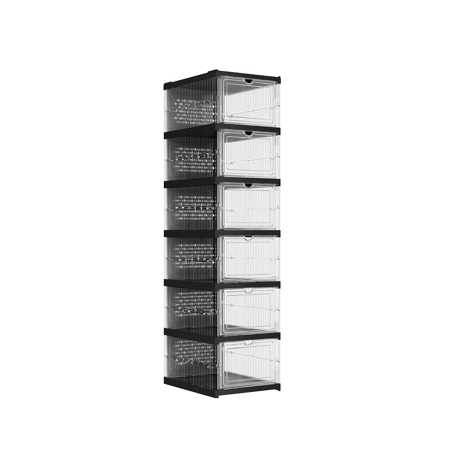 Stackable Shoe Boxes - Plastic - Transparent - Foldable and Portable