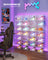 Stackable Shoe Boxes - With Doors, Set of 6 - Plastic - Transparent White - Easy Access with Convenient Doors