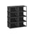 Stackable Shoe Boxes - With Doors, Set of 6 - Plastic - Transparent White