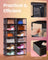 Stackable Shoe Boxes - With Doors, Set of 6 - Plastic - Transparent White