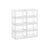 Stackable Shoe Boxes - With Doors, Set of 6 - Plastic - Transparent White - Easy Access with Convenient Doors