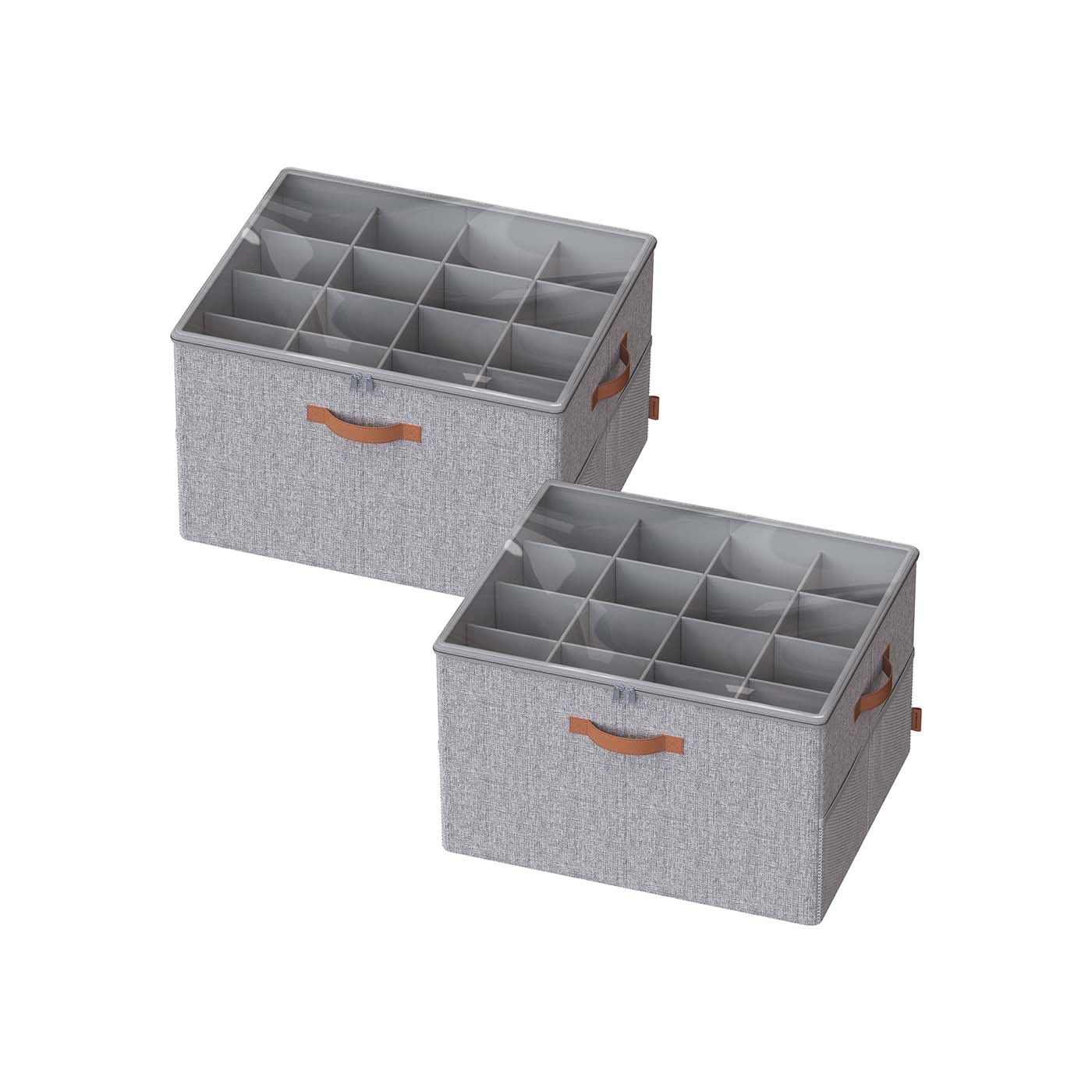 Shoe Organiser Boxes - Plastic - Dove Grey - Customisable with Adjustable Dividers