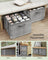Shoe Organiser Bin - Fabric - Cattail Grey - Fits 16 Pairs with Handles and Clear Cover