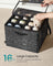 Fabric Shoe Organiser Bins - Fabric - Ink Black - Set of 2 with Handles and Clear Cover