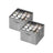 Set of Fabric Shoe Organiser Bins - Fabric - Cattail Grey - Clear Cover and Handles