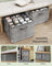 Set of Fabric Shoe Organiser Bins - Fabric - Cattail Grey - Clear Cover and Handles