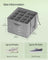 Set of Fabric Shoe Organiser Bins - Fabric - Cattail Grey - Clear Cover and Handles