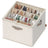 Shoe Organiser for 16 Pairs Stackable - Linen-Look Fabric and Fabric - Dove Grey