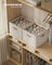 Shoe Organiser for 16 Pairs Stackable - Linen-Look Fabric and Fabric - Cappuccino Beige