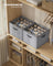 Shoe Organisers Set of 2 for 16 Pairs Stackable - Linen-Look Fabric and Fabric - Dove Grey