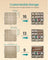Shoe Organisers Set of 2 for 16 Pairs Stackable - Linen-Look Fabric and Fabric - Cappuccino Beige