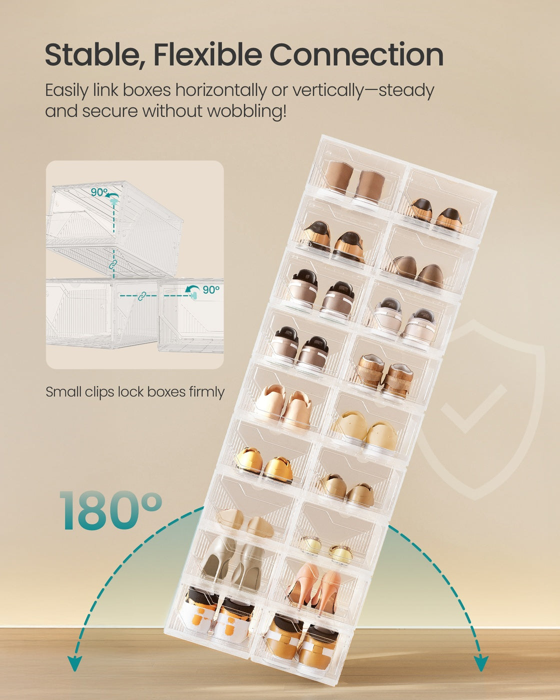 Shoe Storage Boxes - 6L - ABS - Stackable Design