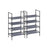 Set of 2 Shoe Storage Racks - 4-Tier Design - Metal Frame - Grey