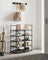 10-Tier Shoe Rack - Metal Frame with Non-Woven Fabric Shelves - Black - Versatile Storage Organizer for Hallway