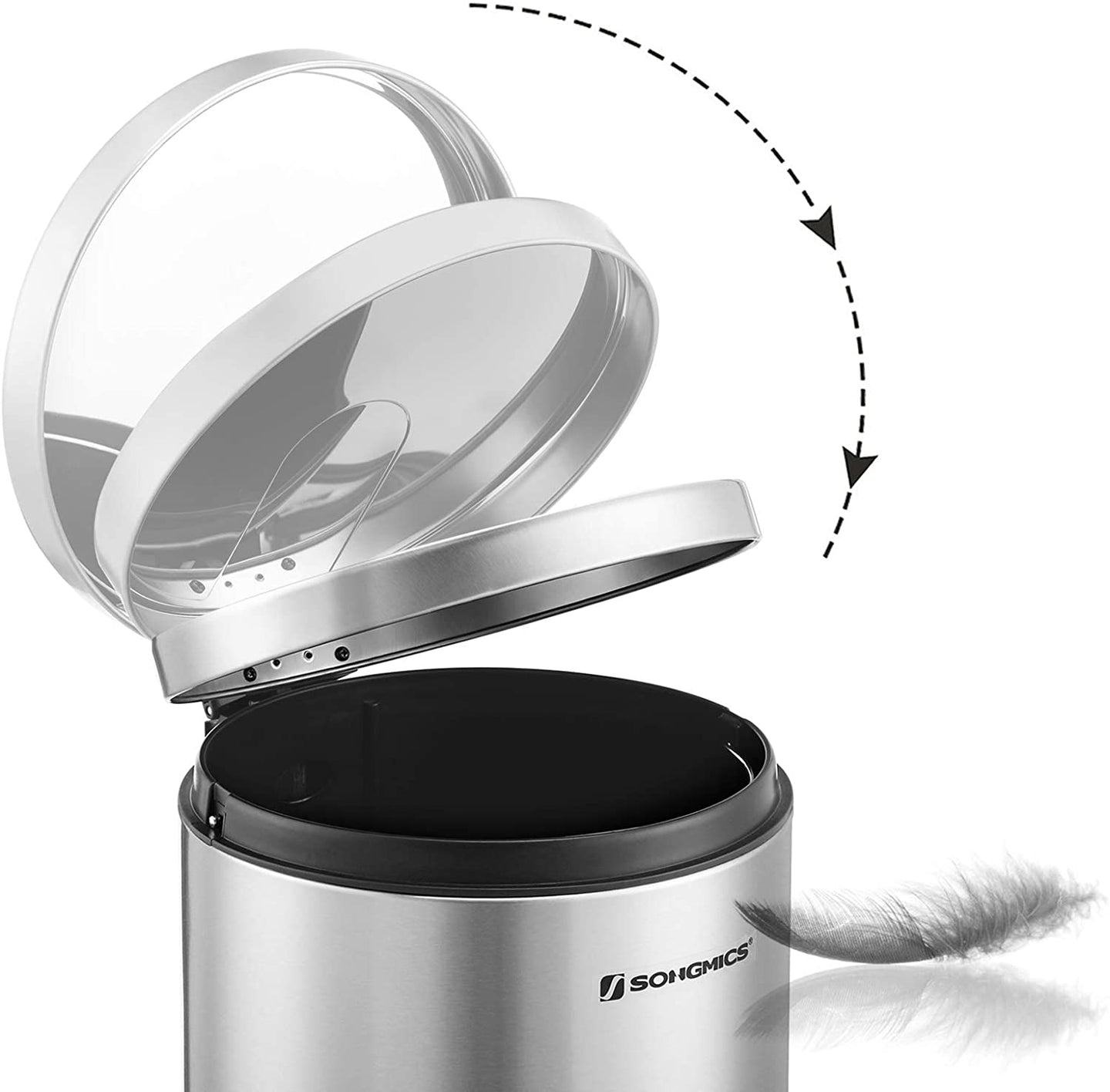 Step Trash Can - Stainless Steel - Silver - 30L Capacity
