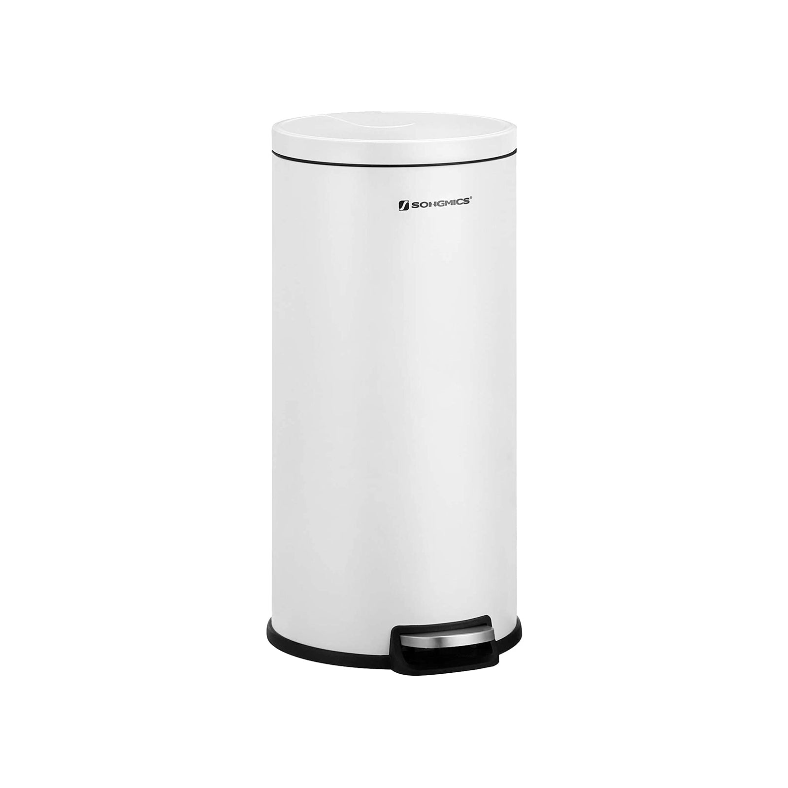 Pedal Trash Can - Metal - White - 30L Capacity