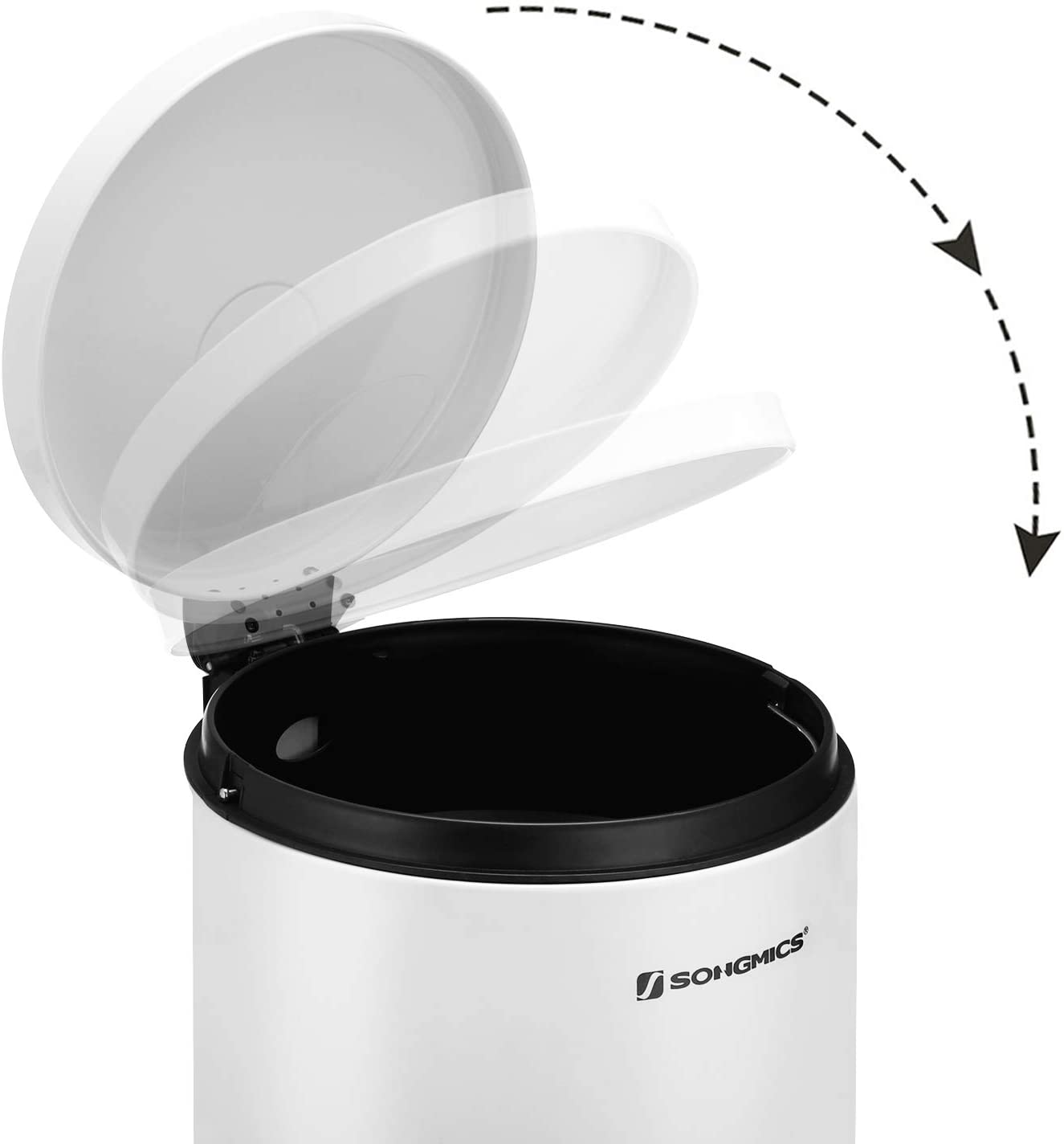 Pedal Trash Can - Metal - White - 30L Capacity