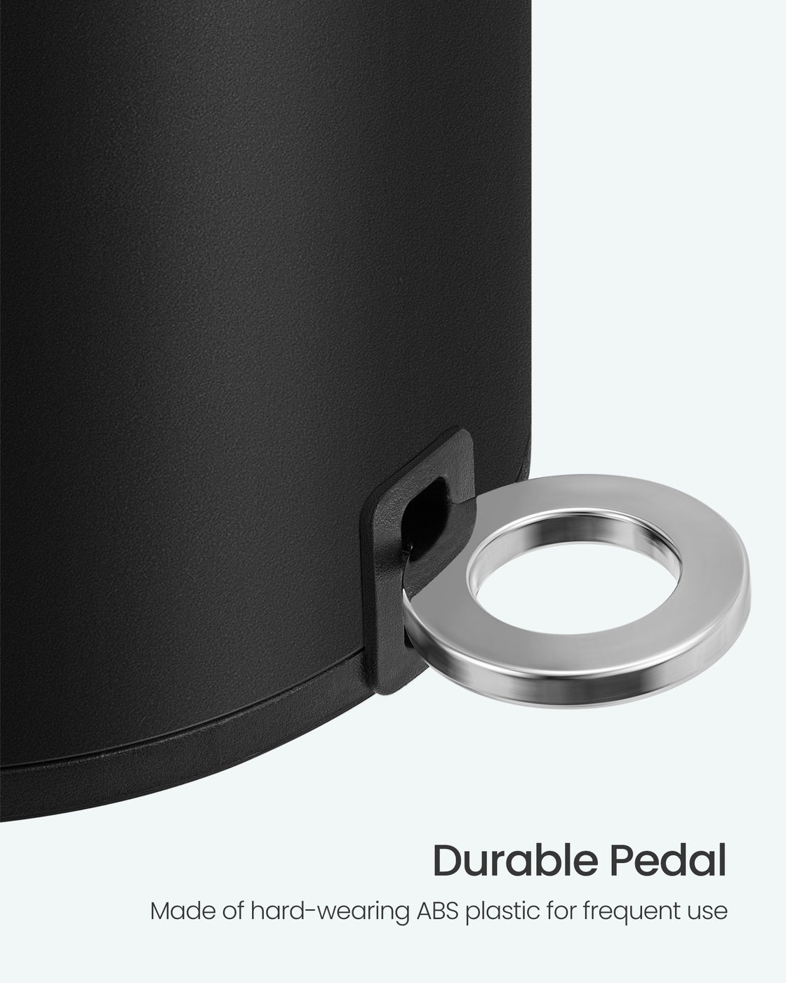 Bathroom Bin - Plastic - White - Pedal with ABS Lid