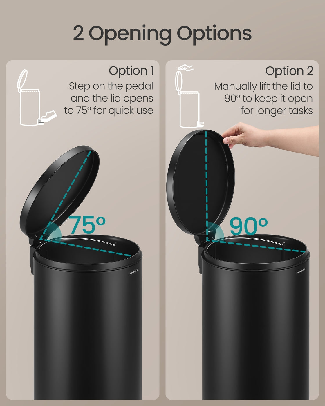 Kitchen Trash Can - 30L - Steel - Metal Pedal