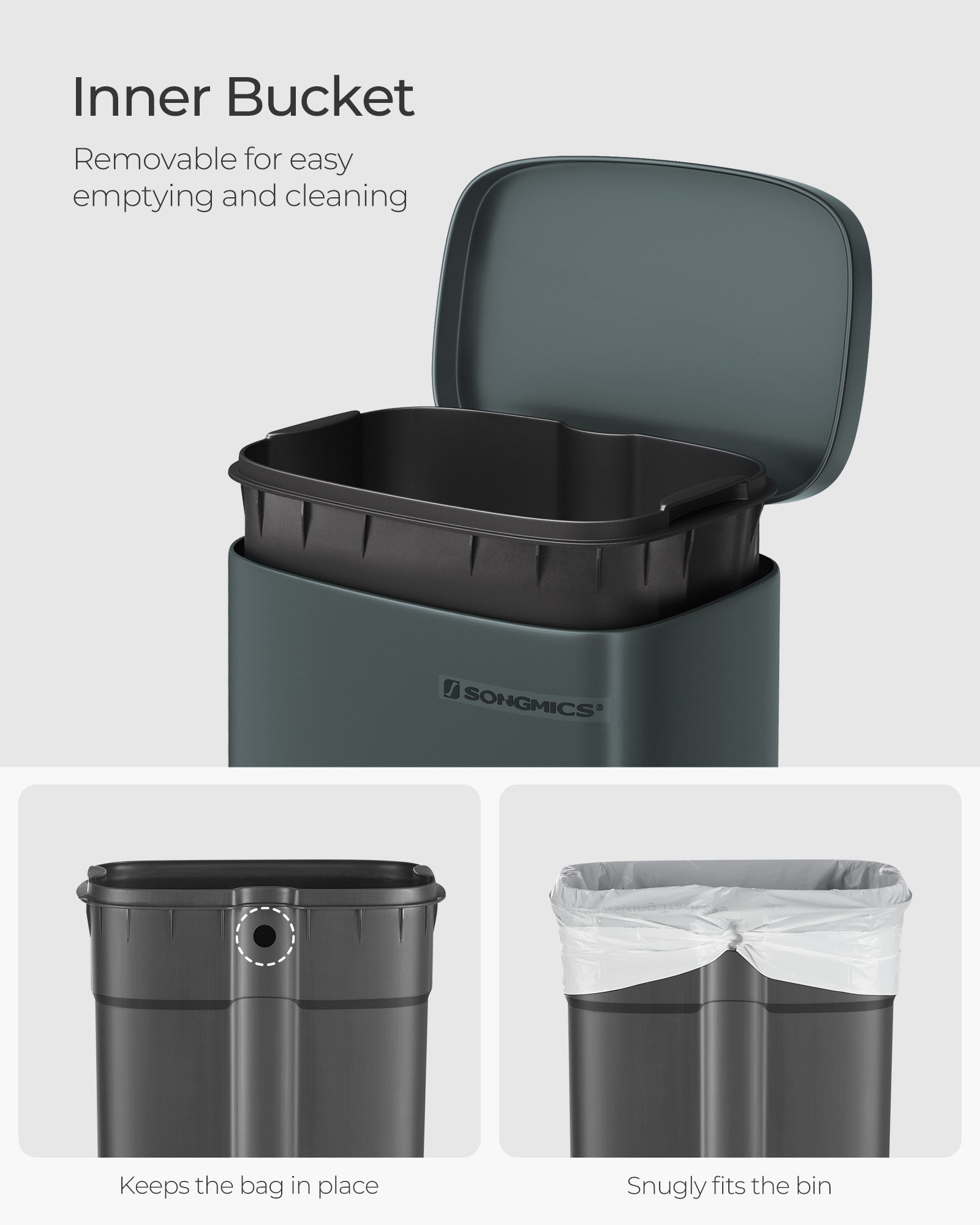 Pedal Trash Can - Stainless Steel - Silver - 30L Capacity with Soft Close and Odour Proof Features