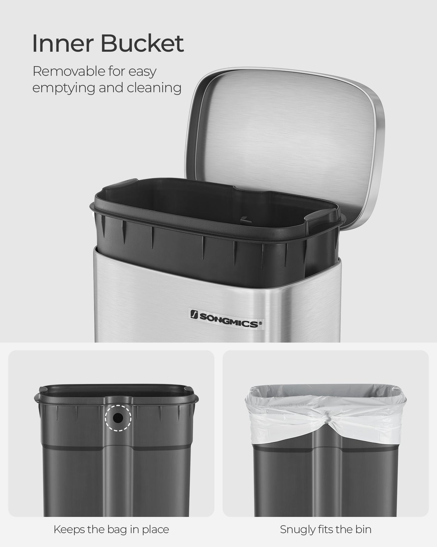 Pedal Trash Bin - Stainless Steel - Silver - 30 Litre