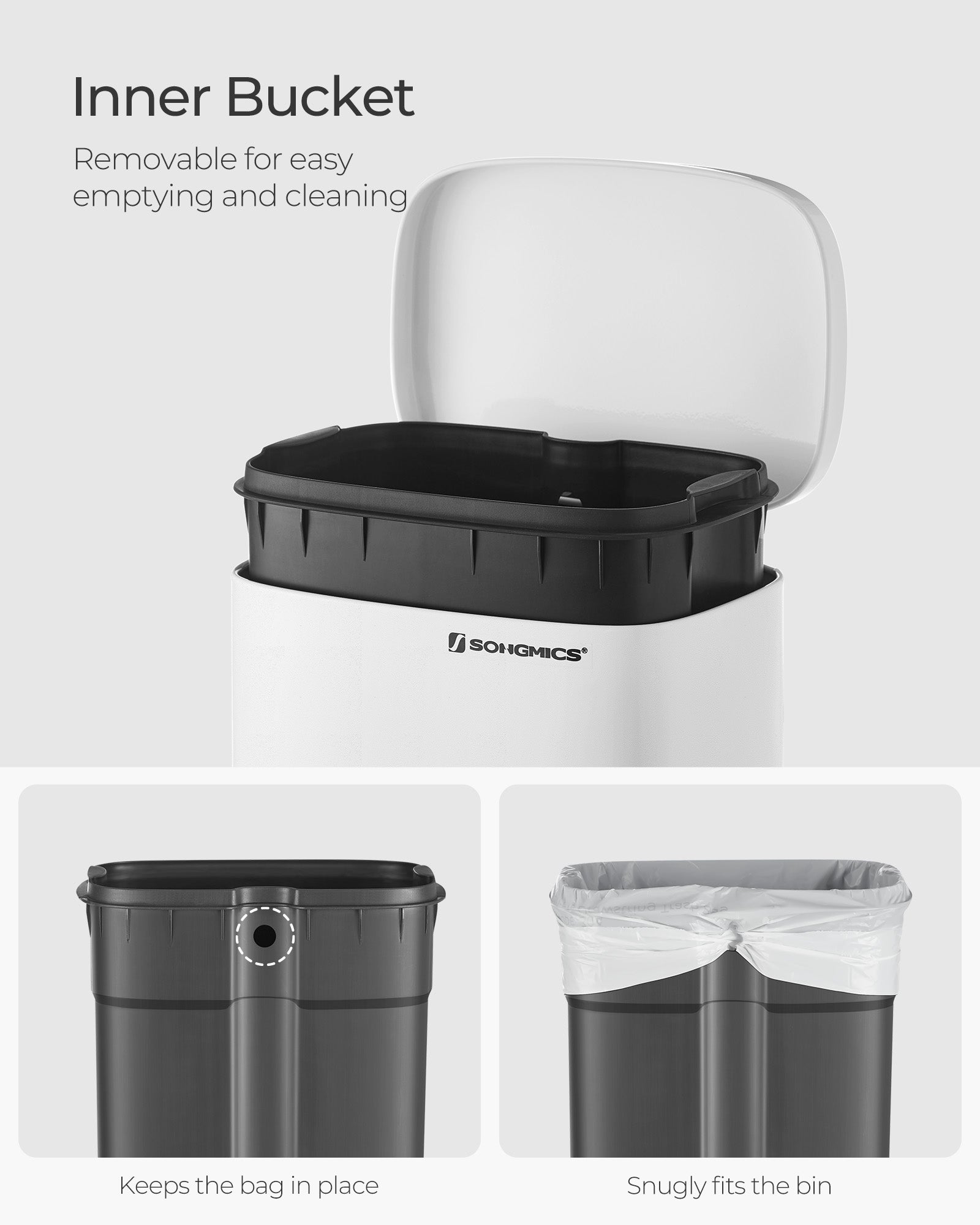 Pedal Trash Can - Stainless Steel - Silver - 30L Capacity