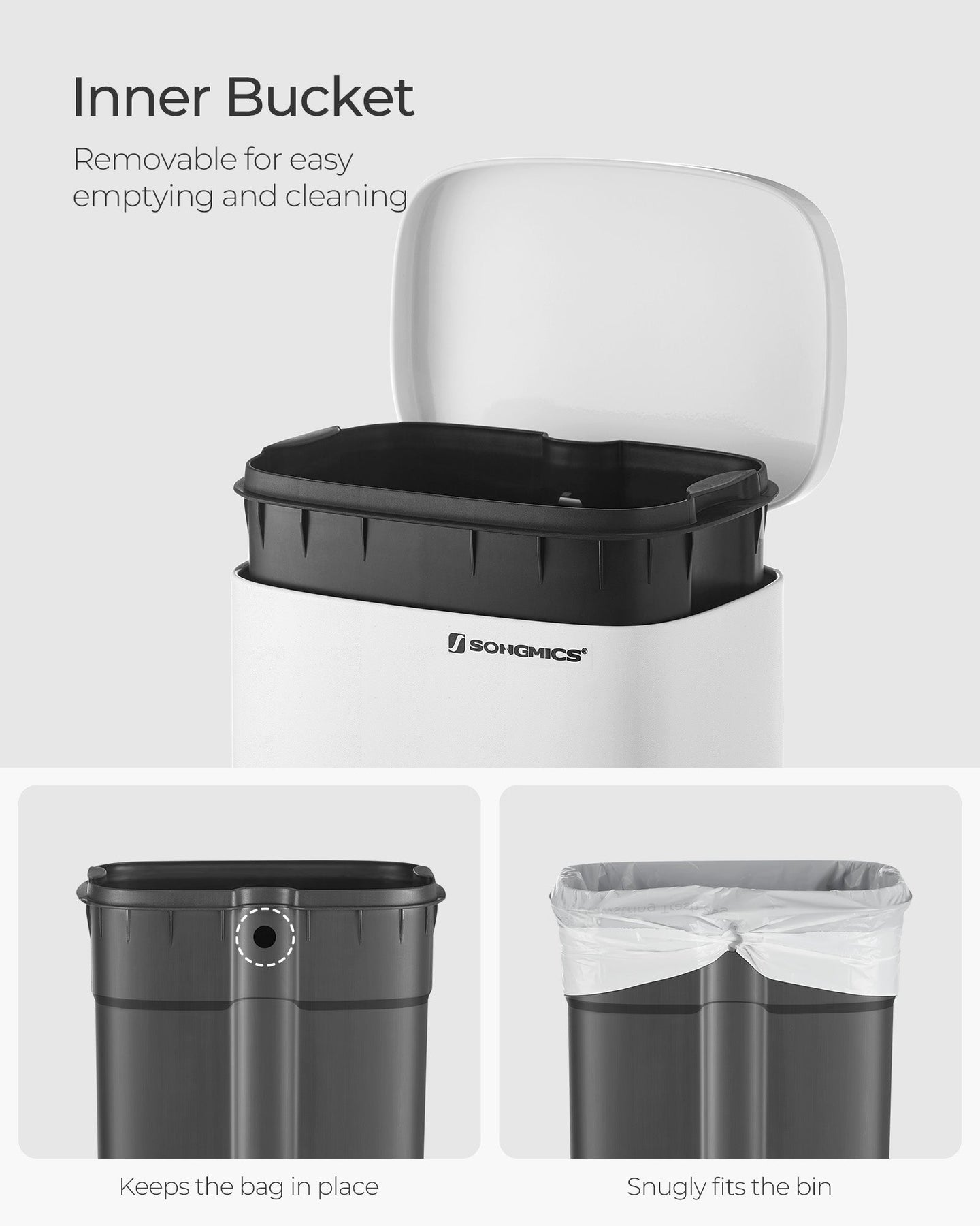 Pedal Trash Can - Stainless Steel - Silver - 30L Capacity