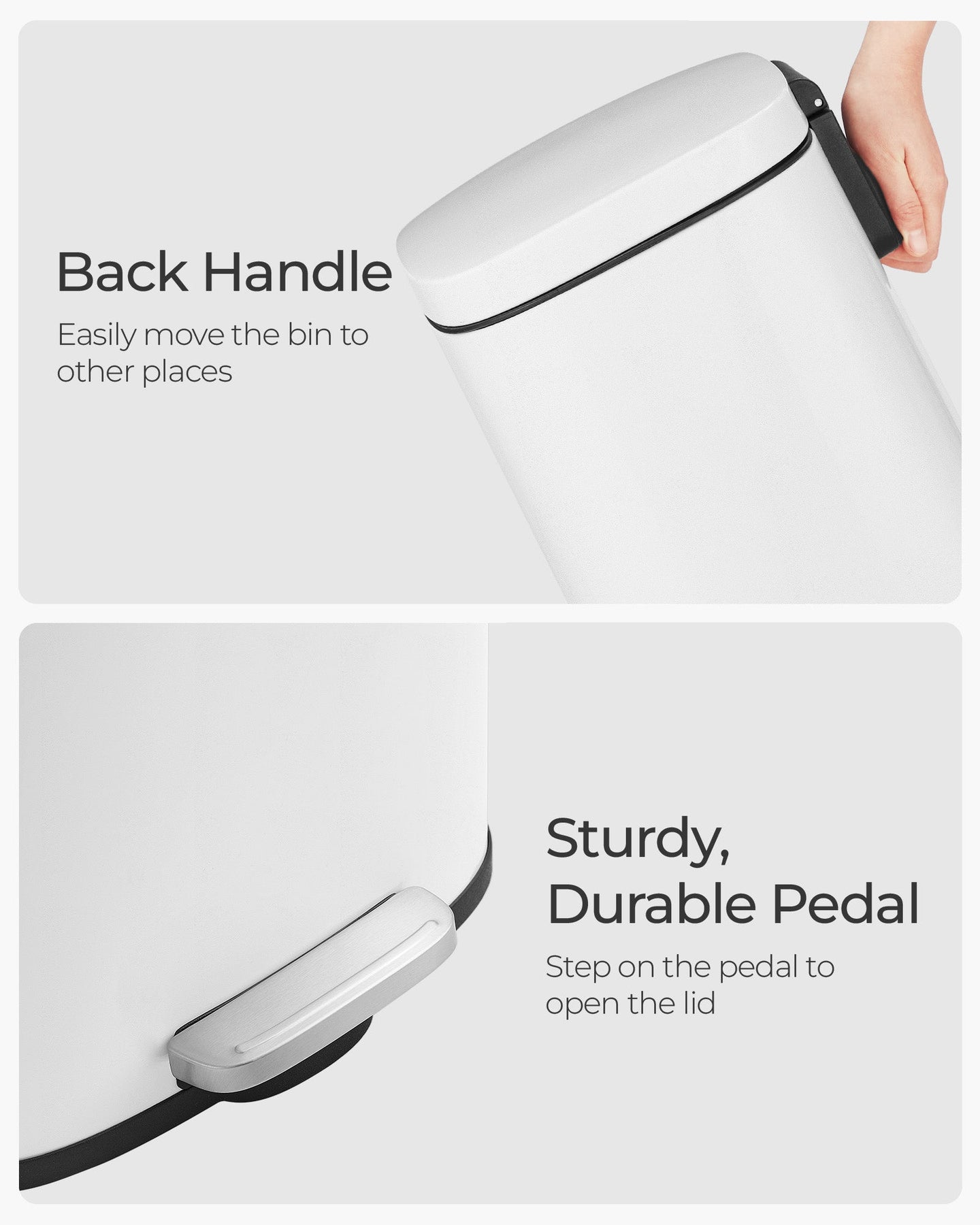 Pedal Trash Can - Stainless Steel - Silver - 30L Capacity