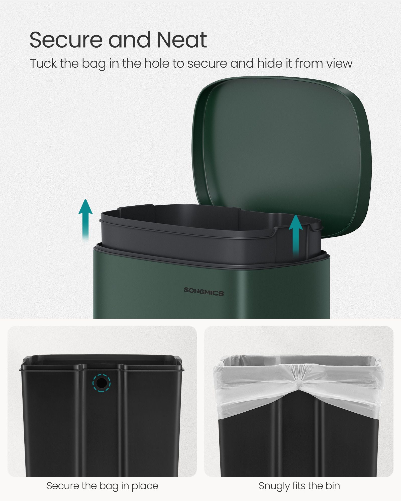 Pedal Bin - Steel - Retro Green - 50L Capacity with Soft Close Function