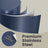 Steel Trash Bin - Stainless Steel - Blue - 50L Capacity with Soft Close and Removable Inner Bucket