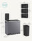 Rubbish Bin - Stainless Steel - Matte Grey - Trio Design with Soft-Closing Lids and 15 Liners Included