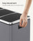 Rubbish Bin - Stainless Steel - Matte Grey - Trio Design with Soft-Closing Lids and 15 Liners Included