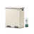 Step-Open Waste Bin - Metal - Cream - Dual Compartment with Soft Closure