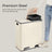 Recycling Bin - Plastic - Cream - 60L 2-Compartment with Soft-Close Lids