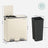Step-Open Waste Bin - Metal - Cream - Dual Compartment with Soft Closure