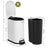 Slim Pedal Bin - Steel - Silver - 10L Capacity with Removable Inner Bucket and Slow Close Feature