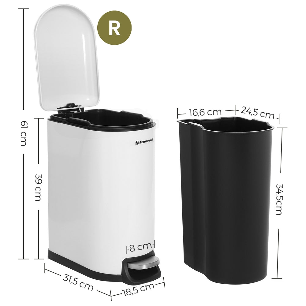 Bathroom Bin - 10L - Steel - Slim & Space-Saving
