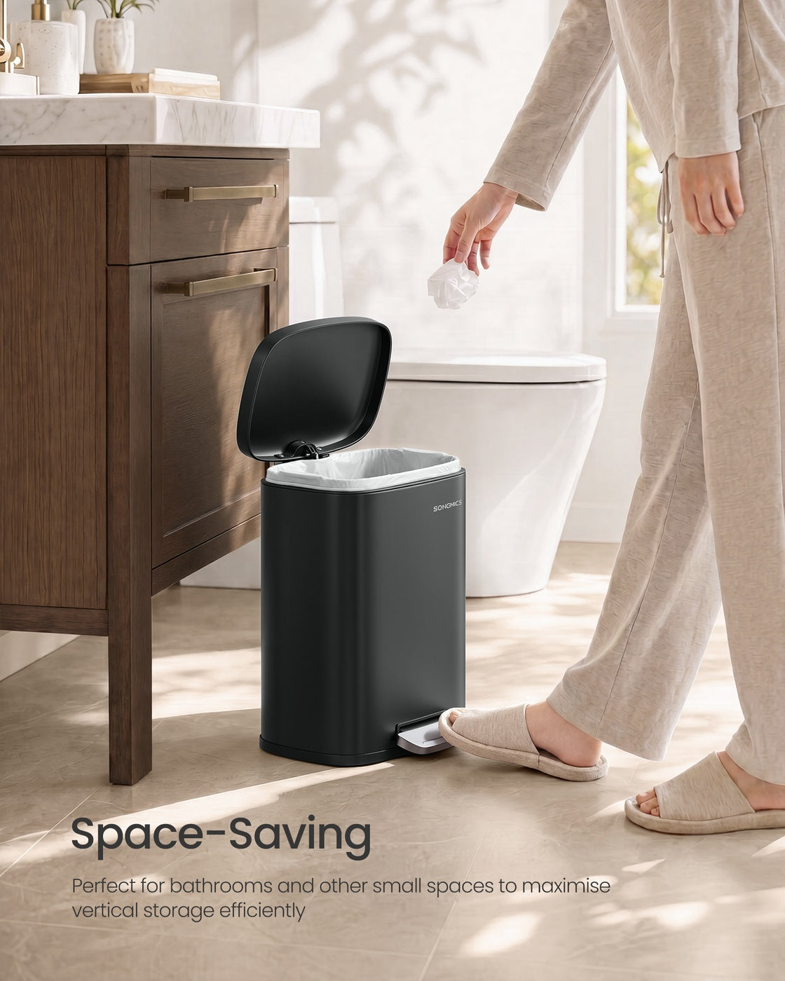Kitchen Bin - With Pedal and Soft-Close Lid
