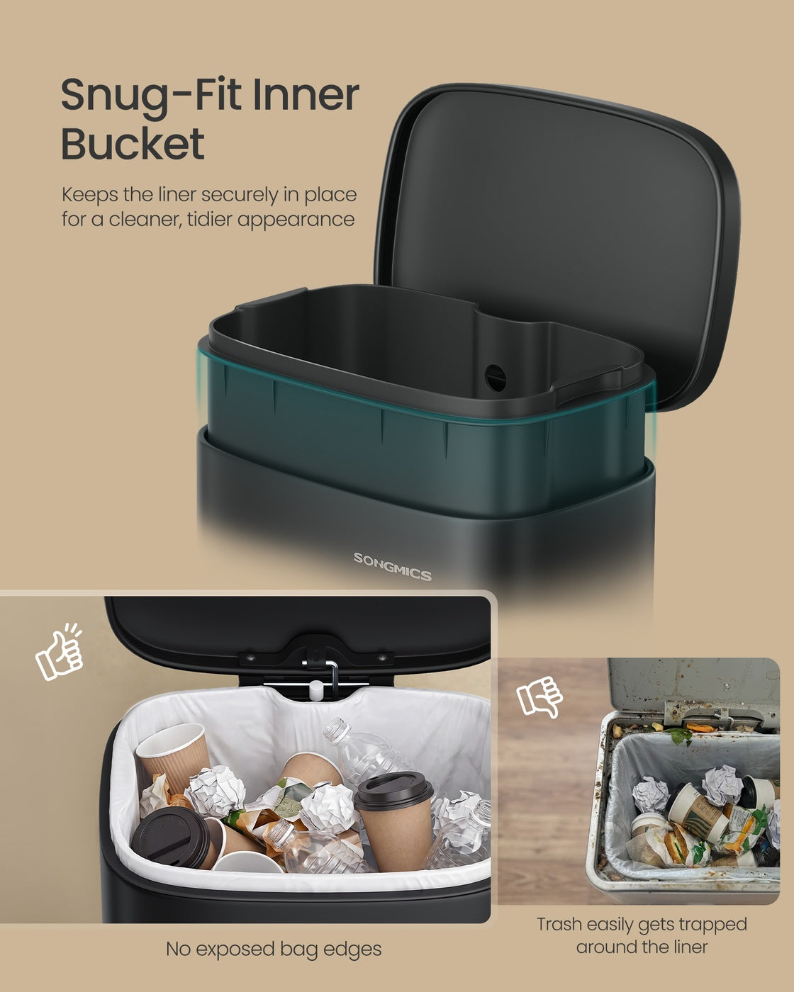 Kitchen Bin - With Pedal and Soft-Close Lid