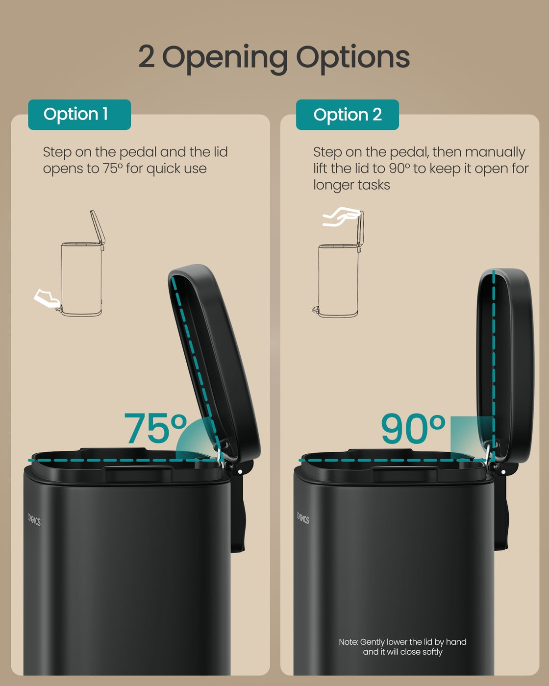 Kitchen Bin - With Pedal and Soft-Close Lid