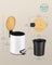 Small Waste Bin - Steel Bin and Plastic Inner Bucket - Cloud White